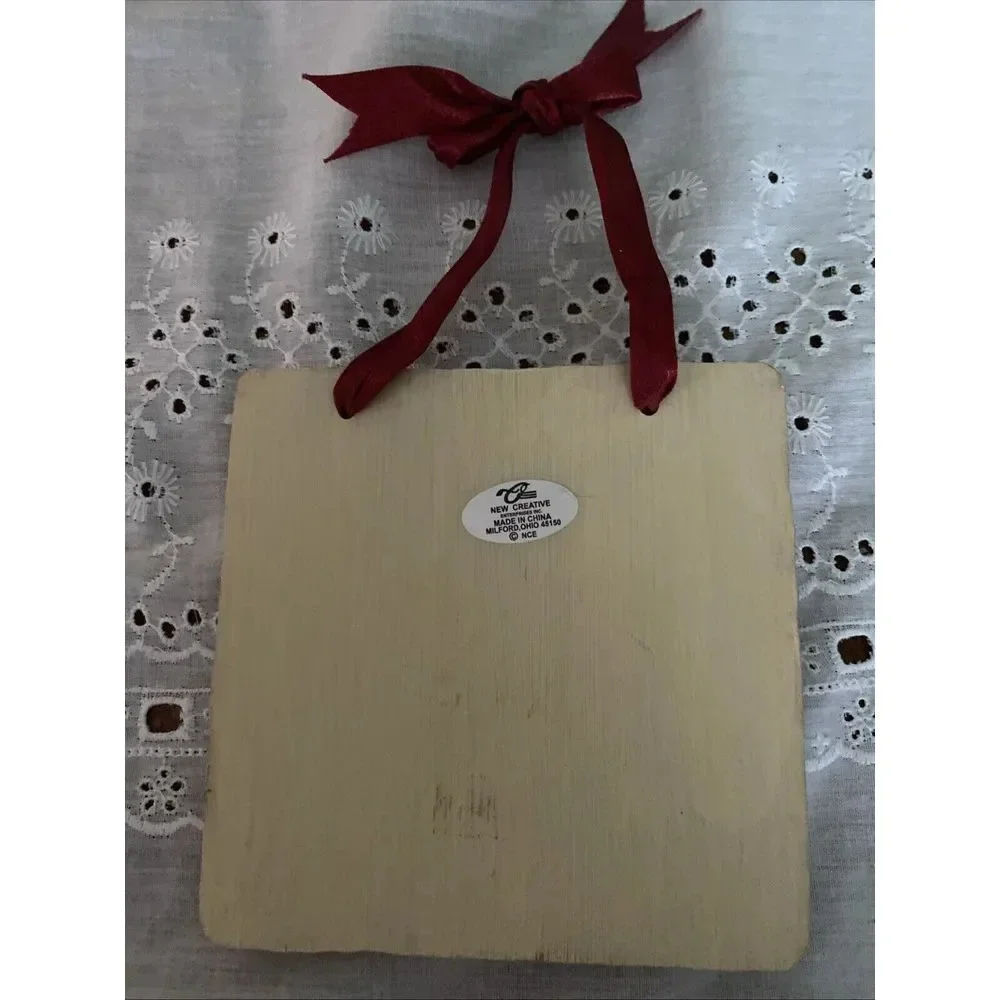 Christmas‎ Angel Wall PLAQUES 3D Love Peace Joy 4x4 Ribbon For Hanging